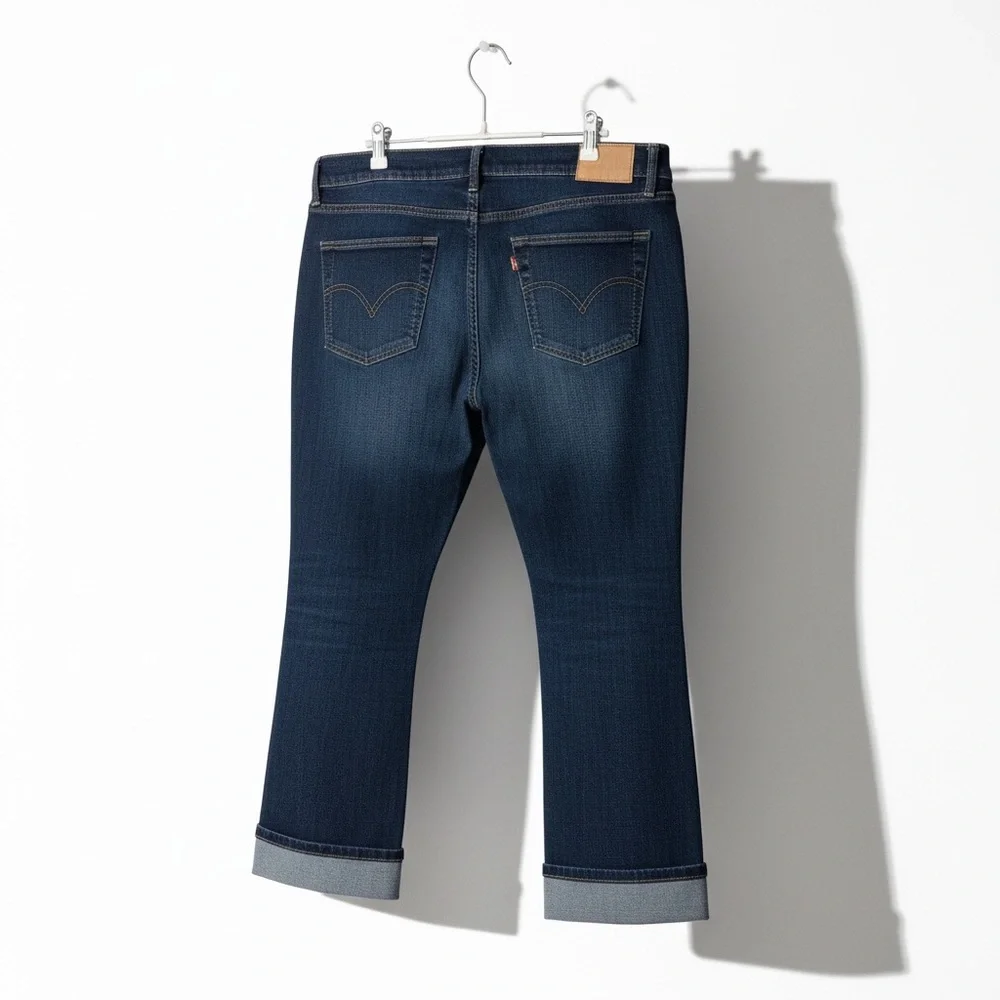 Signature by Levi Strauss Dark Blue Cropped Jeans - Picture 6 of 14